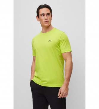 BOSS Gebogen T-shirt Lime groen