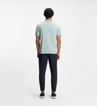 BOSS Stretch-Baumwoll-T-Shirt mit türkisfarbenem Detail