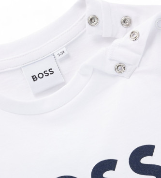 BOSS Hvid kortrmet t-shirt med logo