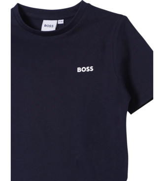 BOSS T-shirt a maniche corte con logo blu scuro