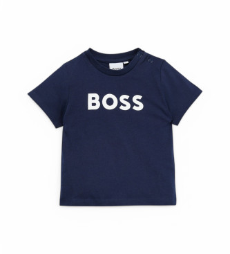 BOSS Kortrmet t-shirt med Navy-logo