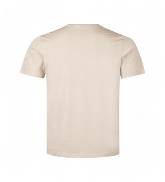 BOSS T-shirt pigiama in cotone elasticizzato con logo stampato beige 