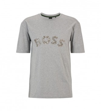 BOSS Gray metallic effect T-shirt