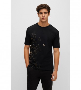 BOSS T-shirt de efeito metálico preto