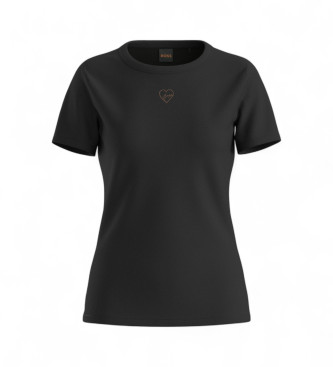 BOSS T-shirt Elogo em cristal preto