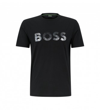 BOSS Metallic print T-shirt zwart