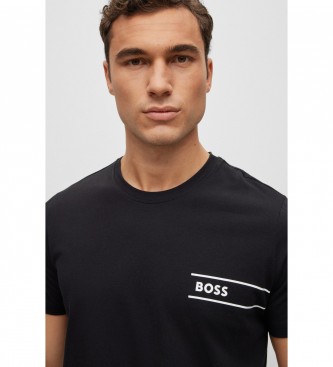 BOSS CAMISETA INTERIOR DE ALGODN ORGNICO CON RAYAS Y LOGO negro