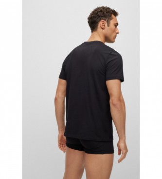 BOSS CAMISETA INTERIOR DE ALGODN ORGNICO CON RAYAS Y LOGO negro