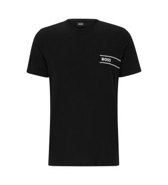 BOSS CAMISETA INTERIOR DE ALGODN ORGNICO CON RAYAS Y LOGO negro