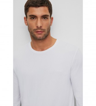 BOSS White Logo Embroidered T-Shirt