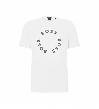 BOSS T-shirt bianca con logo circolare