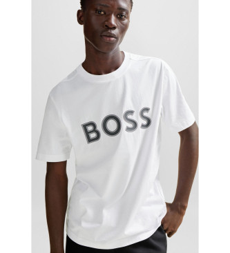 BOSS T-shirt med logotryck vit