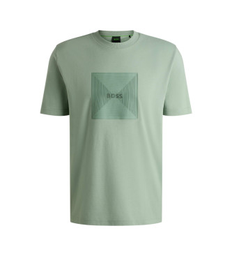 BOSS T-shirt com logótipo Fino verde