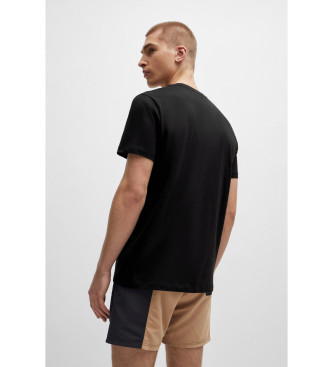 BOSS Logo und Streifen T-shirt schwarz