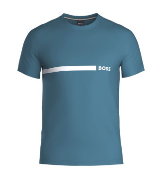 BOSS Koszulka z logo niebieska
