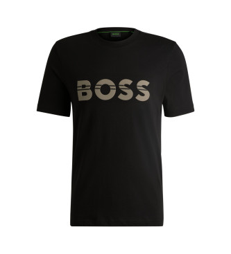 BOSS T-shirt med logo, sort