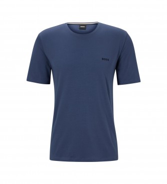 BOSS T-shirt m/c blu logo sul petto