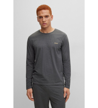 BOSS T-shirt Mix&Match T-shirt com log?tipo bordado, top de pijama cinzento
