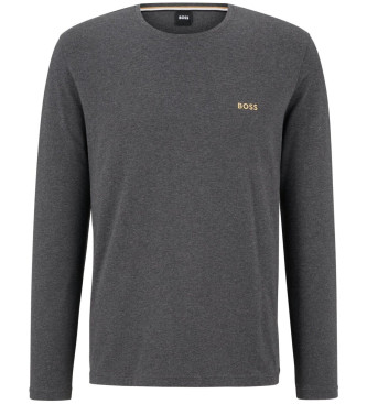 BOSS Mix&Match T-shirt piżama z haftowanym logo szary