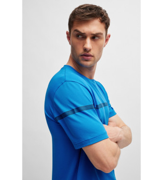 BOSS T-Shirt mit blauen Streifen und Logo