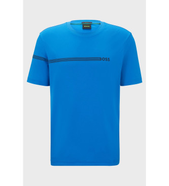 BOSS T-shirt met blauwe streep en logo