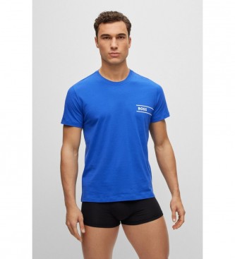 BOSS Listras azuis e T-Shirt com logtipo