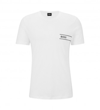 BOSS Listras brancas e T-Shirt com logotipo