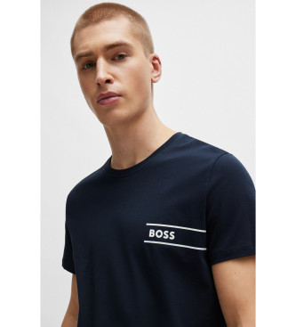 BOSS Marineblaues T-Shirt mit Streifen und Logo