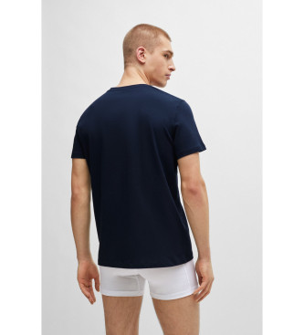 BOSS Marineblaues T-Shirt mit Streifen und Logo