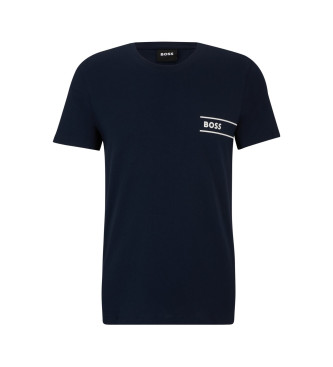 BOSS Marineblaues T-Shirt mit Streifen und Logo