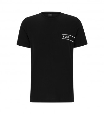 BOSS T-shirt med striber og logo i sort