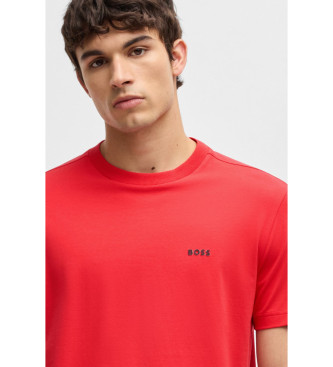 BOSS T-shirt vestibilit regolare con logo rosso a contrasto