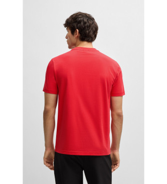 BOSS T-shirt vestibilit regolare con logo rosso a contrasto