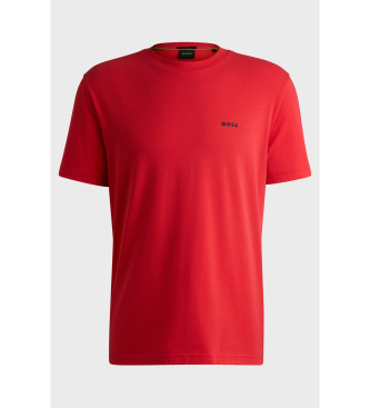 BOSS T-shirt vestibilit regolare con logo rosso a contrasto