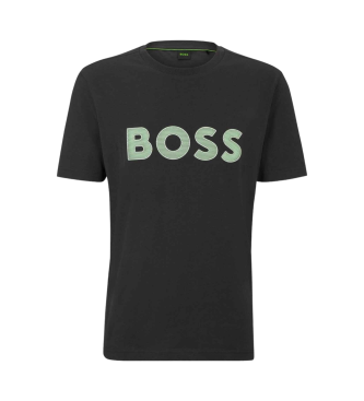 BOSS T-shirt cinzenta de corte regular