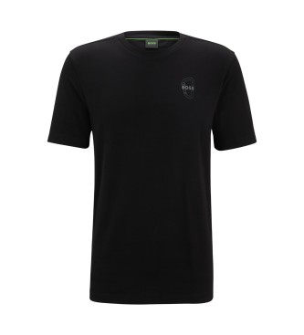 BOSS T-shirt o regularnym kroju, czarny