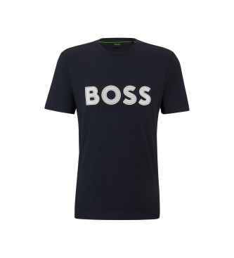 BOSS T-shirt Regular Knit navy