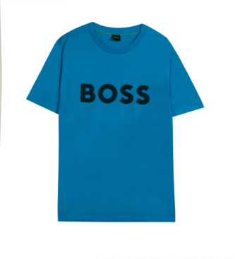BOSS T-shirt Regular Knit azul