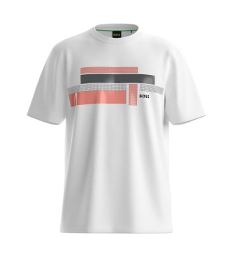 BOSS T-shirt med avslappnad passform i stretchmaterial med vit logotypdesign  