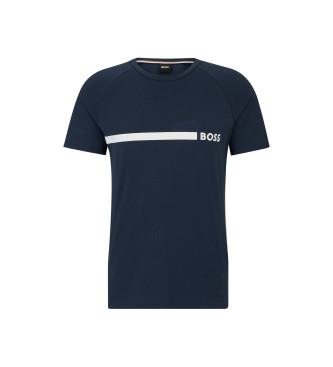 BOSS Rn T-shirt med smal passform marinbl