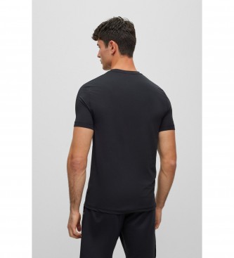 BOSS T-shirt slim fit con logo riflettente nero