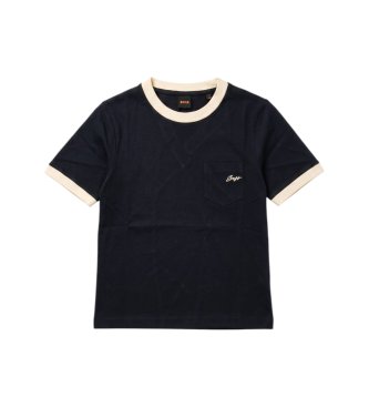BOSS Slim fit T-shirt marineblå