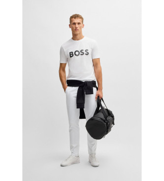 BOSS Majica z logotipom Tape bela