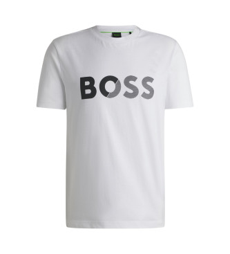 BOSS Majica z logotipom Tape bela