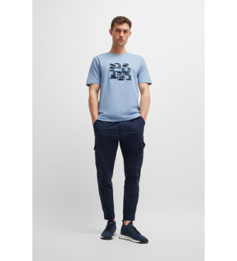 BOSS T-shirt tipogrfica azul