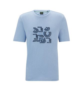 BOSS Niebieska koszulka z typografią