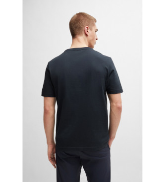 BOSS T-shirt Typografisk navy