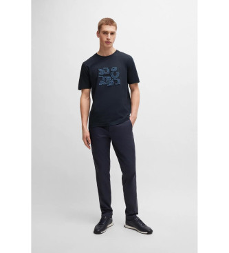 BOSS T-shirt Typografisk navy