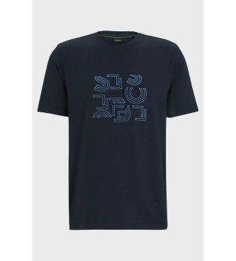 BOSS T-shirt Typografisk navy