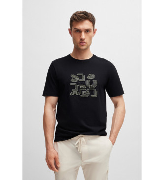 BOSS Typografisch T-shirt zwart
